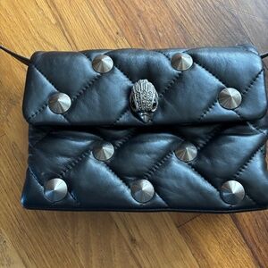 Kurt Geiger London black leather quilted stud bag